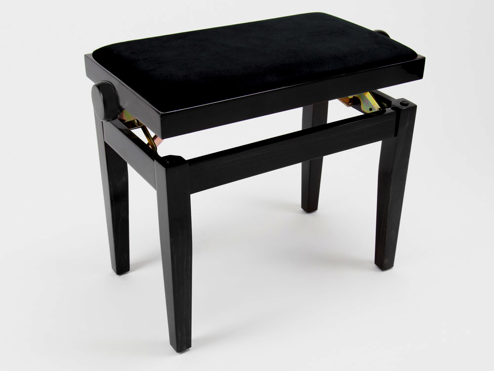 Pianobank B zwart mat skai